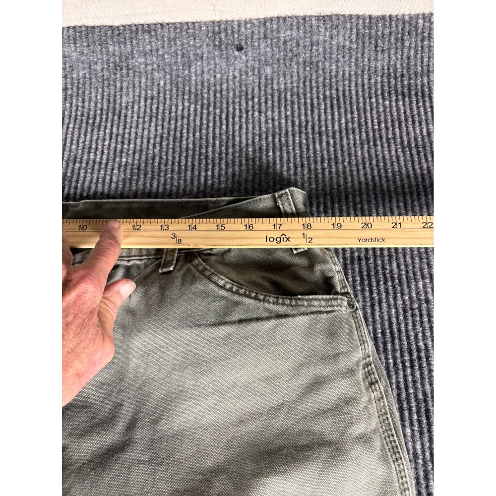 Dickies Mens Carpenter Pants Green Duck Canvas Utility Workwear 37x27.5 - Picture 4 of 6